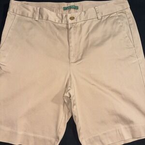Lauren Ralph Lauren Women's Khaki Beige Chino Shorts, Size 12, High Waist